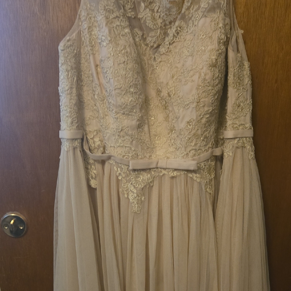 Vintage Elegant Lace sleeveless Gown with elegant lace bodice